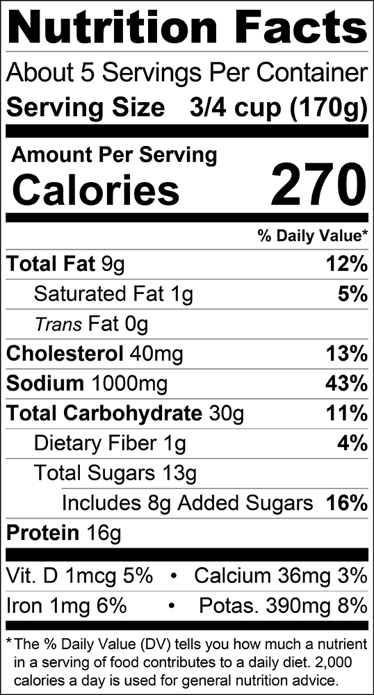 Snapdragon Chicken Pad Thai_Nutritional Facts